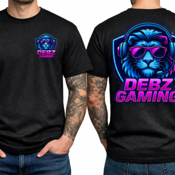 DEBZ GAMING Signature Lion Gamer T-Shirt (Black Edition)