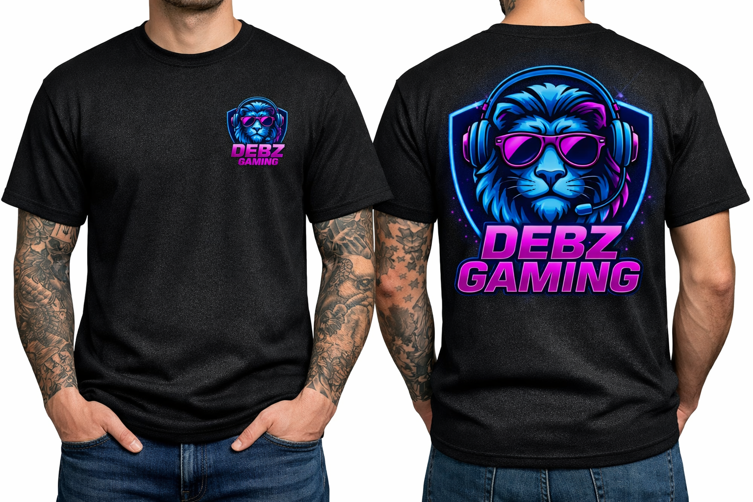 DEBZ GAMING Signature Lion Gamer T-Shirt (Black Edition)